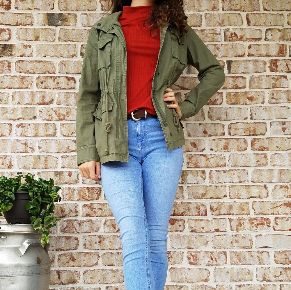 Olive cargo jacket